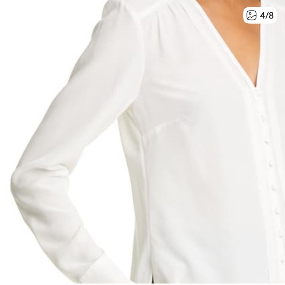 Veronica Beard Marella Silk Button-Front Blouse -… - image 3